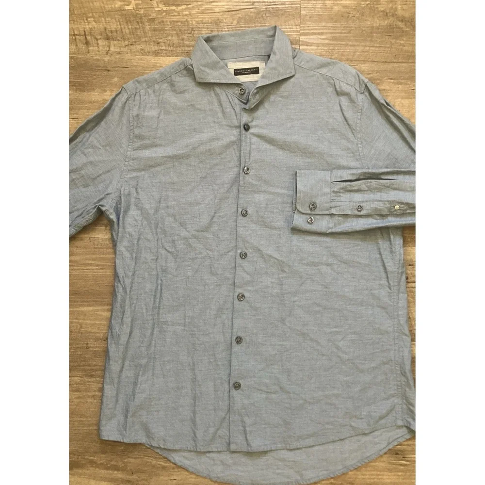 Singer‎ and Sargent Mens Size L Blue Long Sleeve Shirt